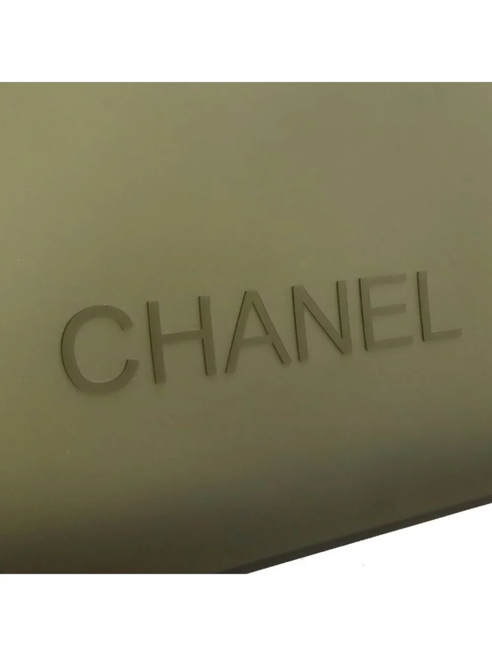 Chanel Logo Lava Tote Shoulder Bag Semi Clear Gray